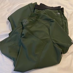 Infinity by Cherokee Olive Green Scrub Set both Medium.